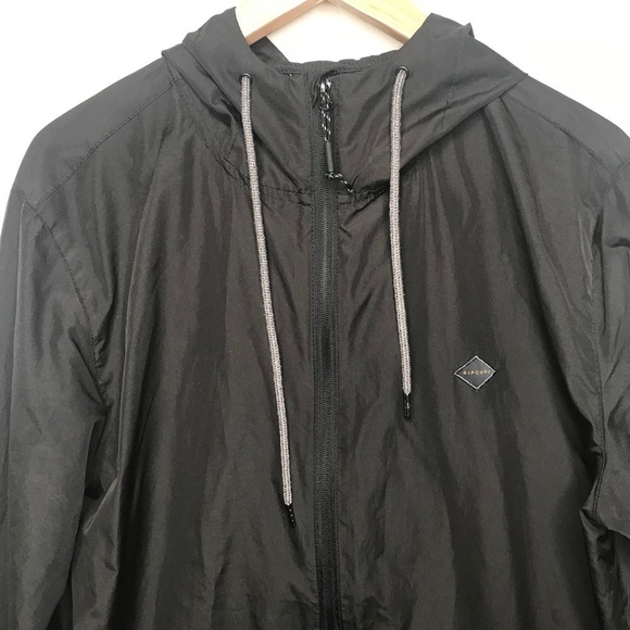 Rip Curl black hooded windbreaker men’s medium - Picture 3 of 13